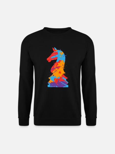 Schachfiguren Bunt Brettspiel Frauen Schach Kinder - Unisex Pullover - Schwarz