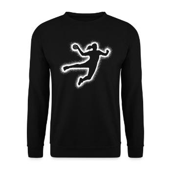 Handball Handballspielerin Frauen Handballerin - Unisex Pullover - Schwarz - Vorne - Alina (178cm) & Michal (187cm)