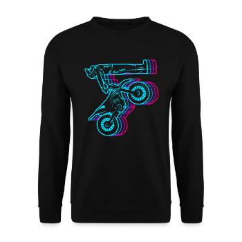 Dirt Biker Vintage Dirt Bike Garçons Motocross - Sweat-shirt Unisexe - noir - Devant - Alina (178cm) & Michal (187cm)