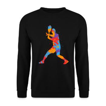 Joueurs de tennis Garçons colorés Joueurs de tennis Enfants - Sweat-shirt Unisexe - noir - Devant - Alina (178cm) & Michal (187cm)