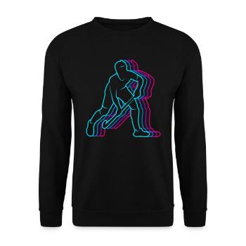 Joueurs de hockey Vintage Hockey Hockey sur gazon pour hommes - Sweat-shirt Unisexe - noir - Devant - Alina (178cm) & Michal (187cm)