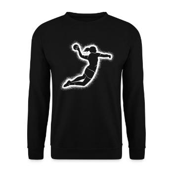 Handball Handballspieler Damen Kinder Handballerin - Unisex Pullover - Schwarz - Vorne - Alina (178cm) & Michal (187cm)