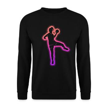 Handball Frauen Handballspieler Handballerin - Unisex Pullover - Schwarz - Vorne - Alina (178cm) & Michal (187cm)