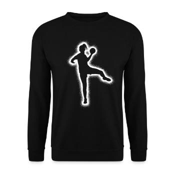 Handball Mädchen Frauen Kinder Handballerin - Unisex Pullover - Schwarz - Vorne - Alina (178cm) & Michal (187cm)