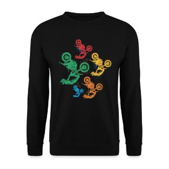 Motocross Dirt Biker Dirt Biker Enfants Garçons - Sweat-shirt Unisexe - noir - Devant - Alina (178cm) & Michal (187cm)