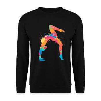 Gymnast Gymnastics Handstand Girls Ladies Gymnastics - Unisex Sweatshirt - black - Front - Alina (178cm) & Michal (187cm)