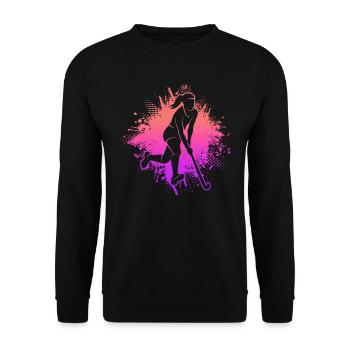 Hockey sur gazon Hockey Filles Joueuses de hockey - Sweat-shirt Unisexe - noir - Devant - Alina (178cm) & Michal (187cm)