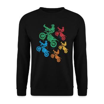 Motocross Moto Filles Dirt Biker Garçons - Sweat-shirt Unisexe - noir - Devant - Alina (178cm) & Michal (187cm)