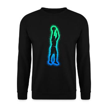 Basketballspieler Kinder Herren Basketball Jungen - Unisex Pullover - Schwarz - Vorne - Alina (178cm) & Michal (187cm)