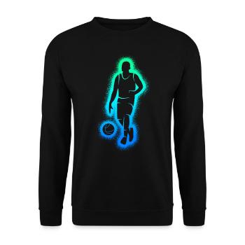 Basketballspieler Herren Kinder Basketball Jungen - Unisex Pullover - Schwarz - Vorne - Alina (178cm) & Michal (187cm)