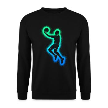 Basketballer Kinder Jungen Basketball Herren - Unisex Pullover - Schwarz - Vorne - Alina (178cm) & Michal (187cm)