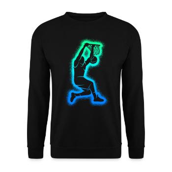 Basketballer Jungen Kinder Basketball Herren - Unisex Pullover - Schwarz - Vorne - Alina (178cm) & Michal (187cm)