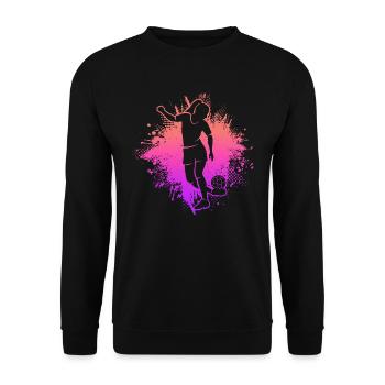 Soccer Soccer Women Kids Girls Soccer - Unisex Sweatshirt - black - Front - Alina (178cm) & Michal (187cm)