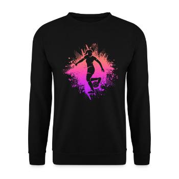 Soccer Soccer Women Girls Soccer Kids - Unisex Sweatshirt - black - Front - Alina (178cm) & Michal (187cm)