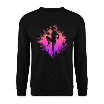 Football Football Femmes, Filles, Enfants, Football - Sweat-shirt Unisexe - noir - Devant - Alina (178cm) & Michal (187cm)