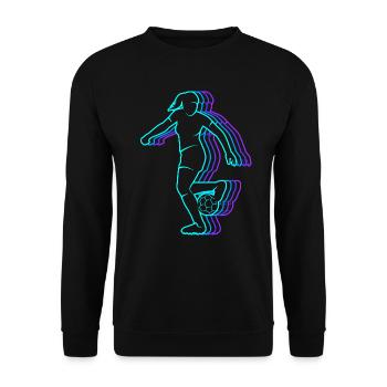 Fussball vintage Fußballerin Damen Fussball Kinder - Unisex Pullover - Schwarz - Vorne - Alina (178cm) & Michal (187cm)
