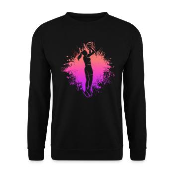 Basketball Bball Mädchen Basketballspieler Damen - Unisex Pullover - Schwarz - Vorne - Alina (178cm) & Michal (187cm)