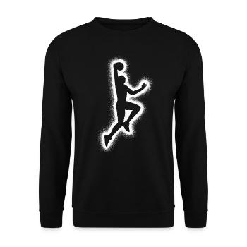 Basketballer Bball Kinder Herren Basketball Jungen - Unisex Pullover - Schwarz - Vorne - Alina (178cm) & Michal (187cm)
