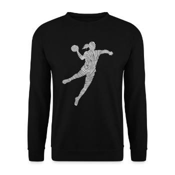 Handball Handballerin Fingerabdruck Handball - Unisex Pullover - Schwarz - Vorne - Alina (178cm) & Michal (187cm)