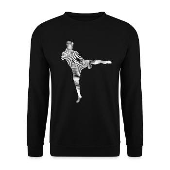 Taekwondo Martial Arts Fingerprint Men Boys - Unisex Sweatshirt - black - Front - Alina (178cm) & Michal (187cm)