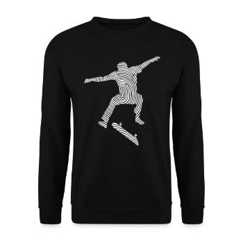 Skate Skater Skateboarder Fingerprint Skateboard - Unisex Sweatshirt - black - Front - Alina (178cm) & Michal (187cm)