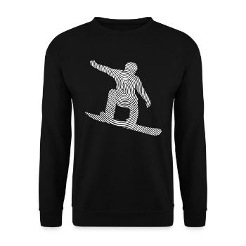 Snowboarder Fingerprint Men's Snowboard - Unisex Sweatshirt - black - Front - Alina (178cm) & Michal (187cm)