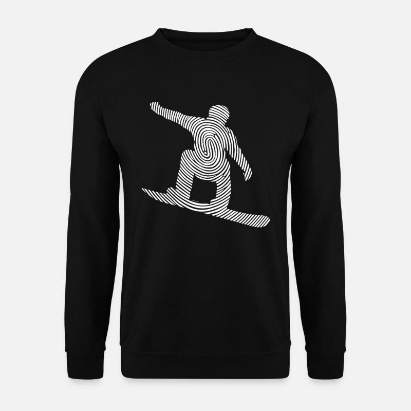 Snowboarder Fingerprint Men's Snowboard - Unisex Sweatshirt - black