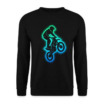 Dirt Bike Motorrad Dirtbike Kinder Motocross - Unisex Pullover - Schwarz - Vorne - Alina (178cm) & Michal (187cm)