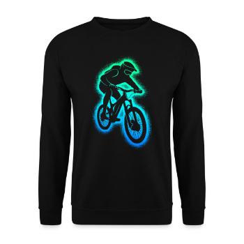 MTB Mountain Bike Downhill Men's Mountain Bike - Unisex Sweatshirt - black - Front - Alina (178cm) & Michal (187cm)