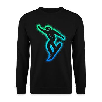 Snowboarders Snowboarding Men's Boys Snowboard - Unisex Sweatshirt - black - Front - Alina (178cm) & Michal (187cm)