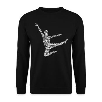 Ballet Danseurs Danseurs Typographie Garçons Ballet - Sweat-shirt Unisexe - noir - Devant - Alina (178cm) & Michal (187cm)