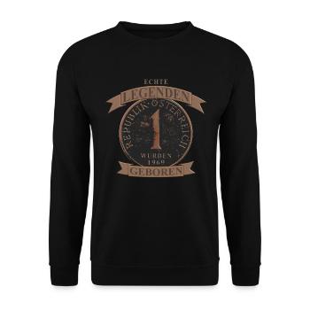 Real legends Austria 1969 Schilling - Unisex Sweatshirt - black - Front - Alina (178cm) & Michal (187cm)