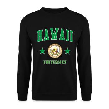 Hawaii University - Unisex Pullover - Schwarz - Vorne - Alina (178cm) & Michal (187cm)