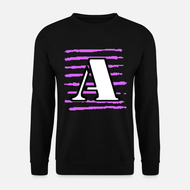 noir blanc violet rayé a - Sweat-shirt Unisexe - noir
