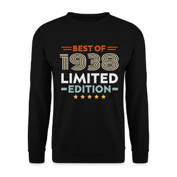 Retro 1938 Vintage 86. Geburtstagsgeschenk 86 Jahre alt - Unisex Pullover - Schwarz - Vorne - Alina (178cm) & Michal (187cm)