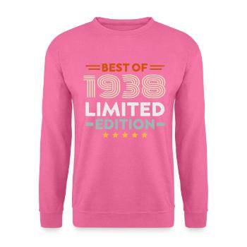Retro 1938 Vintage 86. Geburtstagsgeschenk 86 Jahre alt - Unisex Pullover - Pink - Vorne