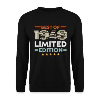 Retro 1948 Vintage Gift 76th Birthday 76 Years - Unisex Sweatshirt - black - Front - Alina (178cm) & Michal (187cm)