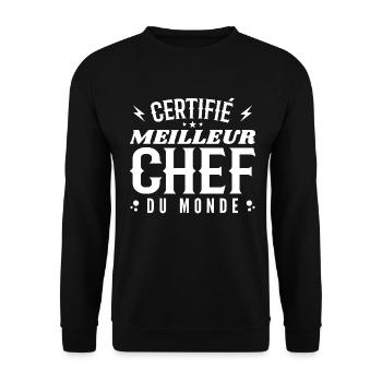 Zertifizierter bester Koch der Welt | Koch Geschenk - Unisex Pullover - Schwarz - Vorne - Alina (178cm) & Michal (187cm)