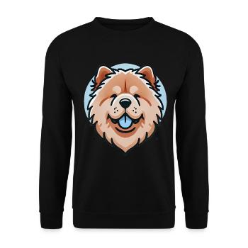 Chow Chow Face Cute Dog Illustration - Unisex Sweatshirt - black - Front - Alina (178cm) & Michal (187cm)
