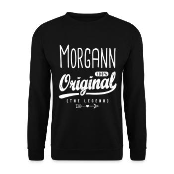 Morgann ORIGINAL personalized first name morgann - Unisex Sweatshirt - black - Front - Alina (178cm) & Michal (187cm)