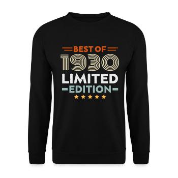 Retro 1930 Vintage 94. Geburtstagsgeschenk 94 Jahre alt - Unisex Pullover - Schwarz - Vorne - Alina (178cm) & Michal (187cm)