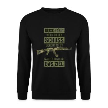 SOLDAT BUNDESWEHR BUND MG MASCHINENGEWEHR - Unisex Pullover - Schwarz - Vorne - Alina (178cm) & Michal (187cm)