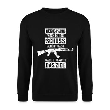 BUNDESWEHR MASCHINENGEWEHR MG SOLDATEN - Unisex Pullover - Schwarz - Vorne - Alina (178cm) & Michal (187cm)