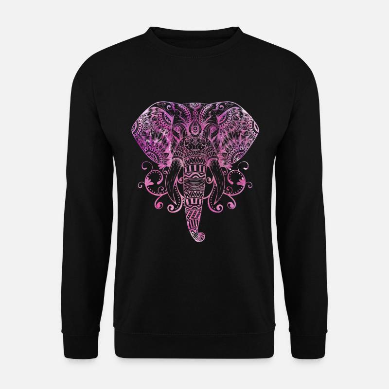 MANDALA ELEPHANT GANESHA BUDDHISM - Unisex Sweatshirt - black