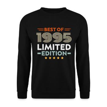 Retro 1995 Vintage Geschenk 29. Geburtstag 29 Jahre - Unisex Pullover - Schwarz - Vorne - Alina (178cm) & Michal (187cm)