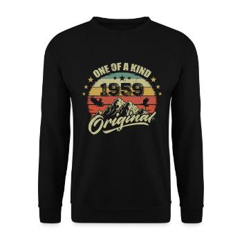 1959 Anniversaire vintage 1959 rétro né en 1959 - Sweat-shirt Unisexe - noir - Devant - Alina (178cm) & Michal (187cm)