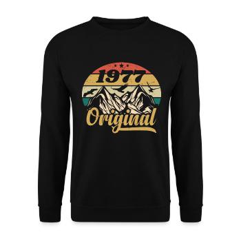 Original 1977 Vintage Birthday Gift 1977 - Unisex Sweatshirt - black - Front - Alina (178cm) & Michal (187cm)