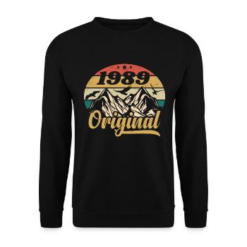 Original 1989 Vintage Anniversary Gift 1989 - Unisex Sweatshirt - black - Front - Alina (178cm) & Michal (187cm)