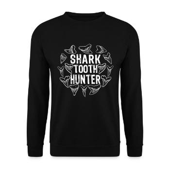 Shark Tooth Hunter Shark Tooth Shark Tooth Shark Teeth - Unisex Sweatshirt - black - Front - Alina (178cm) & Michal (187cm)