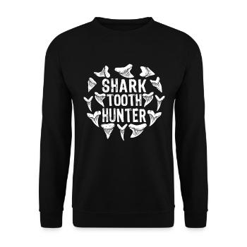 Shark Tooth Shark Tooth Shark Teeth Fossils - Unisex Sweatshirt - black - Front - Alina (178cm) & Michal (187cm)
